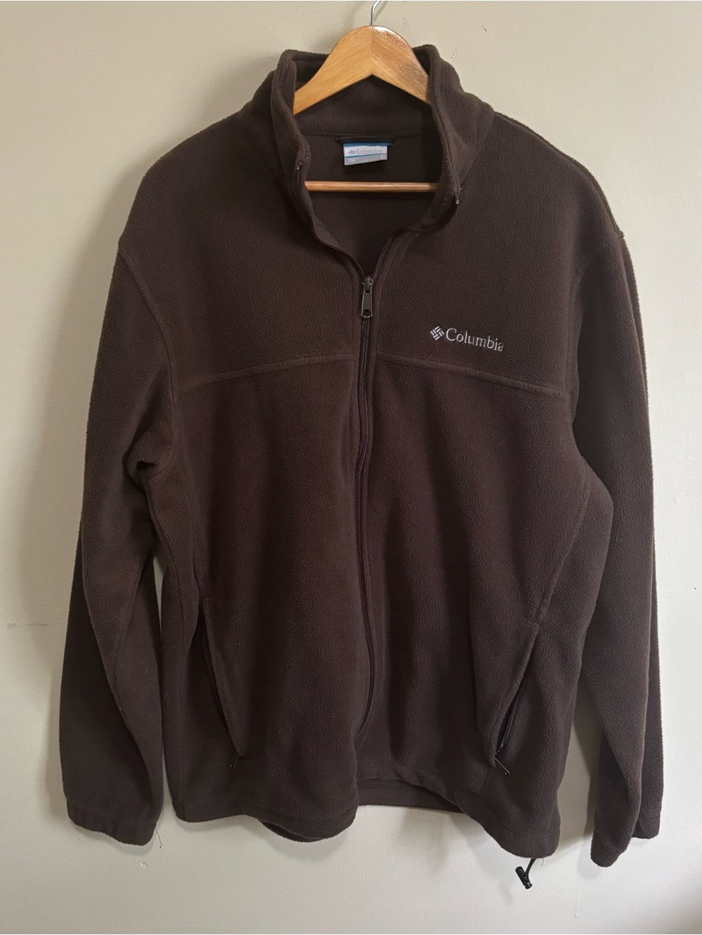 Columbia Chocolate Brown Full Zip Fleece Jacket Men’s L Outdoor Gorpcore